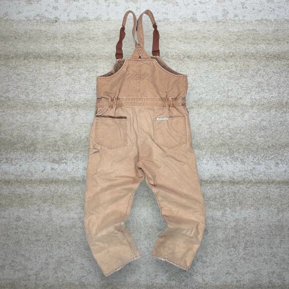 Vintage Walls Carpenter Overalls Tan Canvas Cotton Insulated Zero Zone Baggy 90s - Picture 2 of 3